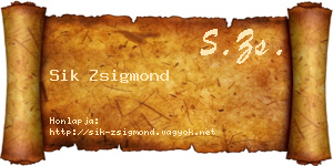 Sik Zsigmond névjegykártya